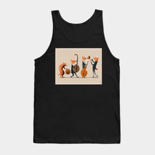 Cats Playing Jazz Tank Top